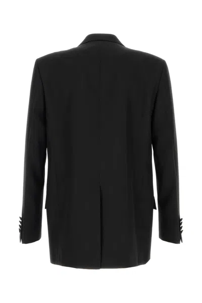 Gucci Men Double-breasted Technical Panama Blazer In Black