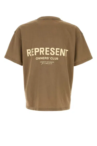 Represent Camel Cotton  Owners Club T Shirt In Brown