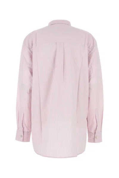 Tekla Embroidered Poplin Oversize Pyjama Shirt In Pink