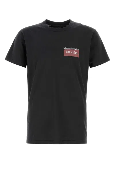 Maison Margiela Overdyed Cotton I M A Fan T-shirt In Black