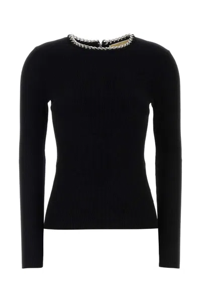 Michael Michael Kors Michael By Michael Kors Black Viscose Blend T-shirt In Black