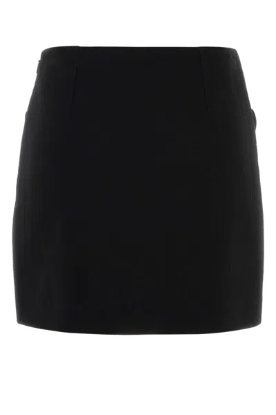Versace Chic Fitted Mini Skirt With Embellished Pockets In Black