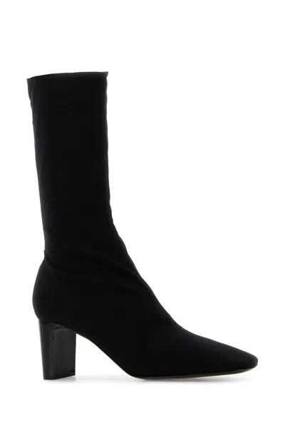 The Row Black Fabric Felice Ankle Boots In Black