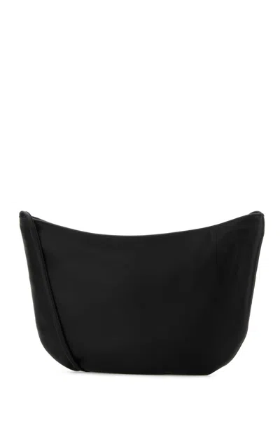The Row Black Leather Izzy Crossbody Bag In Black