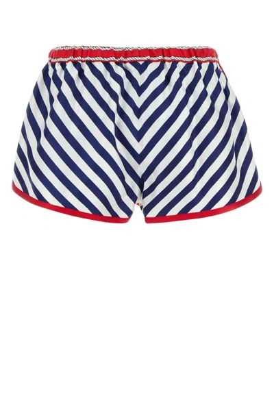 Gucci Silk Shorts With Striped Pattern And Trim In Multi