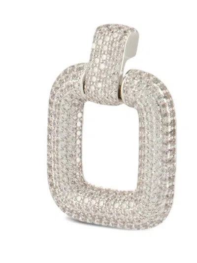 Self-portrait Self Portrait Square Earrings With Crystals In Metallic