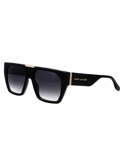 Marc Jacobs Black Acetate Sunglasses In Black
