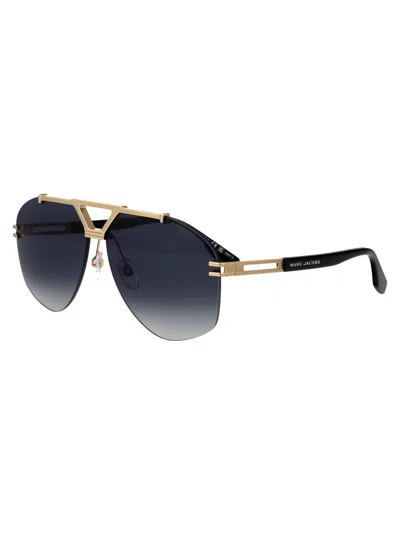 Marc Jacobs Gold Titanium Sunglasses In Multi