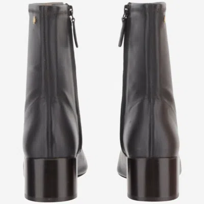 Tory Burch Leather Ankle Boots In Black