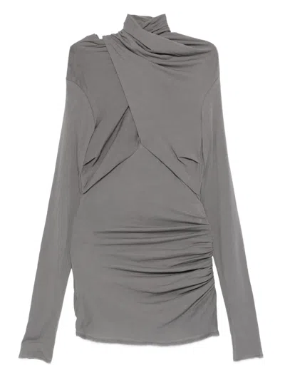 Entire Studios Draped Blouse In Gray