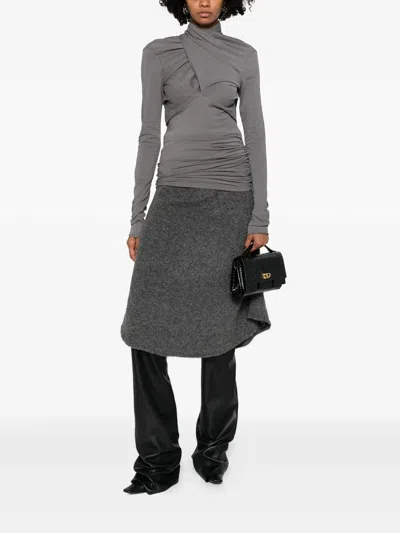 Entire Studios Draped Blouse In Gray