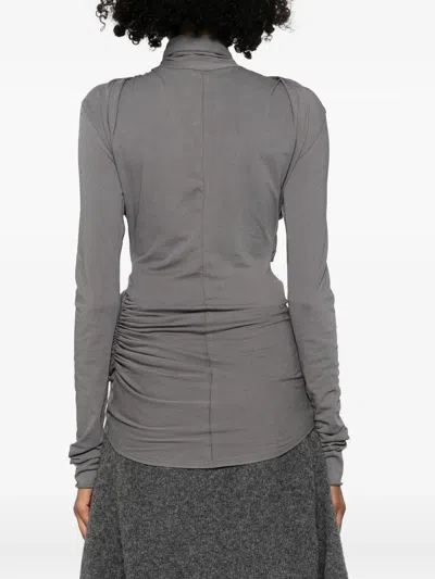 Entire Studios Draped Blouse In Gray