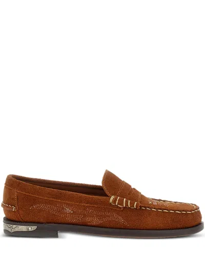 Sebago Decorative-stitching Loafers In Brown