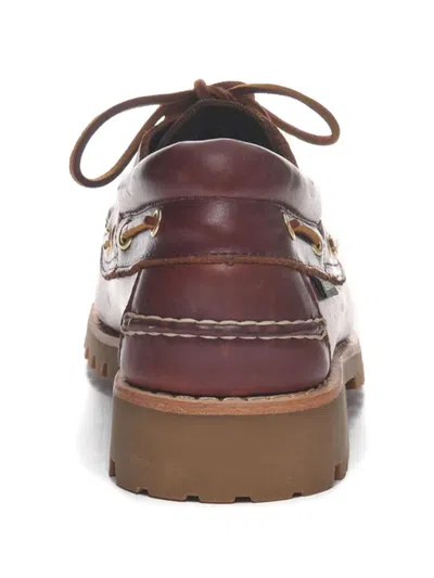 Sebago Round Toe Brogues With Eyelet And Stitching In Brown