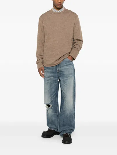 Junya Watanabe Round-neck T-shirt In Brown