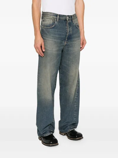 Sunflower Loose Fit Vintage-washed Organic Denim Jeans In Blue