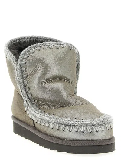 Mou 'eskimo 18' Ankle Boots In Silver