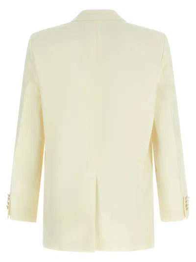 Gucci Double-breasted Technical Panama Blazer In Neutral