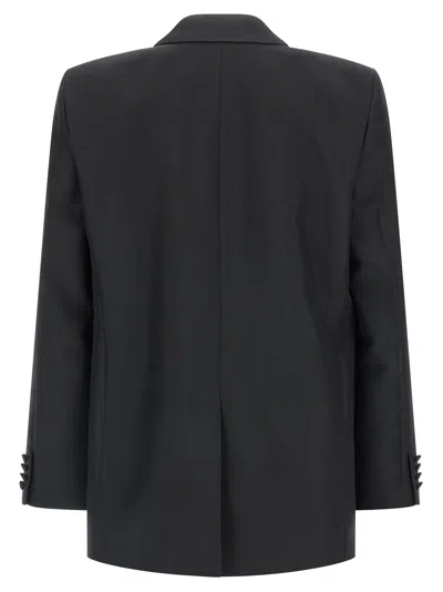 Gucci Men Double-breasted Technical Panama Blazer In Black