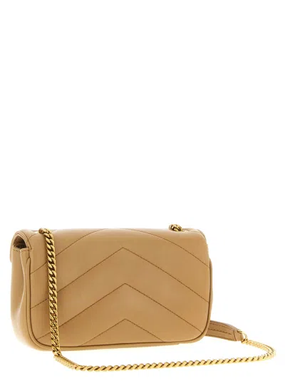Saint Laurent 'loulou' Mini Crossbody Bag In Sand