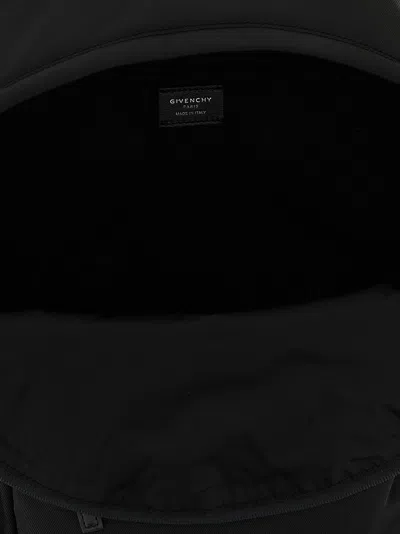 Givenchy Black Backpack With Adjustable Shoulder Straps And Logo On Front In Tech Fabric Man In Black