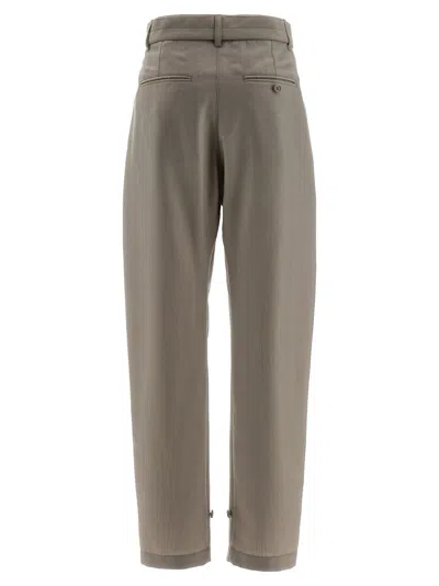 Lemaire Curved Tailored Pants In Brown