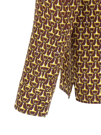 Gucci Equestrian Inspired Button-down Collar Shirt In Multi