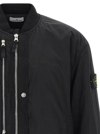 Stone Island Compass-badge Bomber Jacket In Black