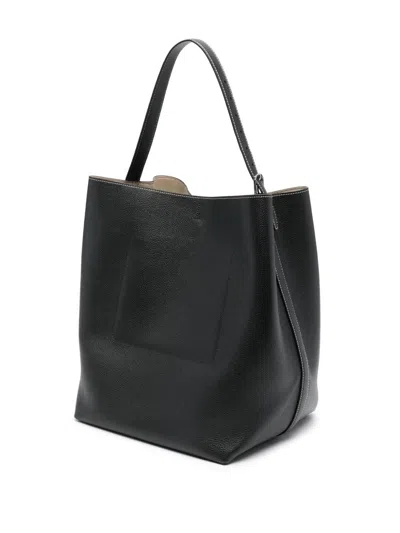 Totême Toteme Pre Leather Belted Tote Bag In Black