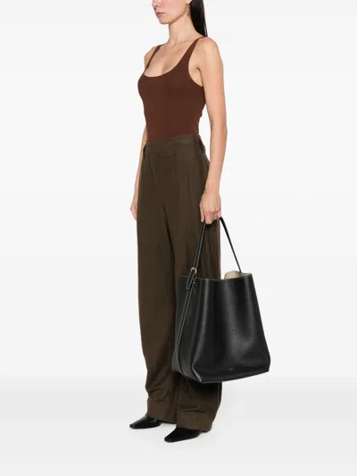 Totême Toteme Pre Leather Belted Tote Bag In Black