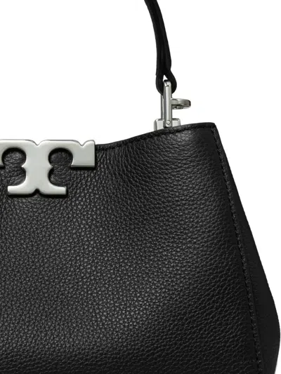 Tory Burch Eleanor Pebbled Leather Satchel Shoulder Bag In Black