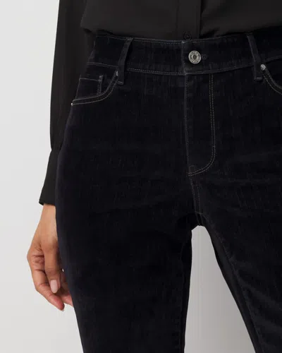White House Black Market Flocked Denim Mid-rise Bootcut Jeans In Black