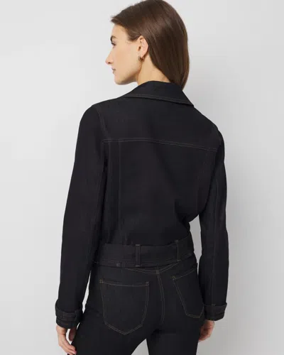 White House Black Market Denim Moto Jacket In Blue