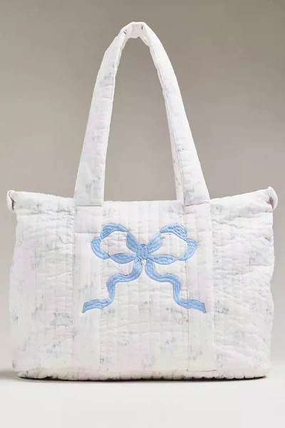 Loveshackfancy Aja Patterned Tote Bag In White