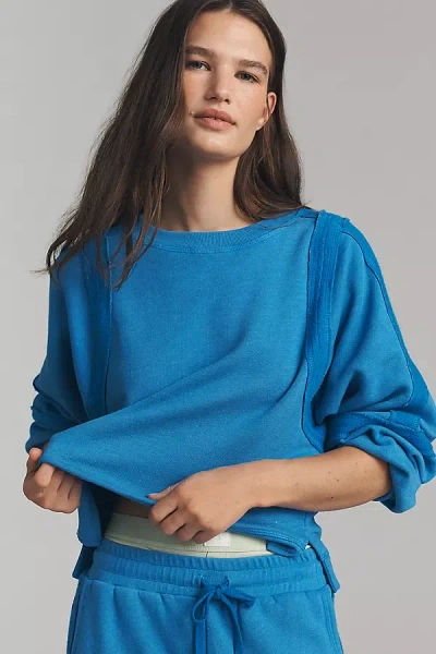 Sundry Raw-seam Sweatshirt In Blue