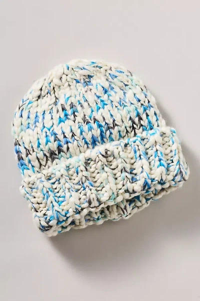 By Anthropologie Chunky Yarn Beanie In Blue