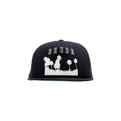 Pre-owned Rhude Thousand Palms Trucker Hat 'black/white' | Men's Size Onesize