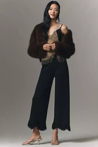 Whiteroom+cactus Knit Fringe Pull-on Pants In Black