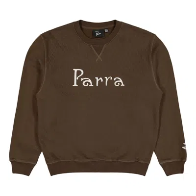 Pre-owned Parra Weird Trad Logo Crew Neck Sweatshirt 'brown' | Men's Size L
