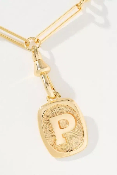 By Anthropologie Linked Chain Monogram Pendant Necklace