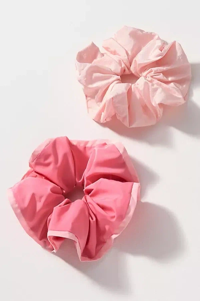 By Anthropologie Nylon Scrunchies, Set Of 2 In Pink