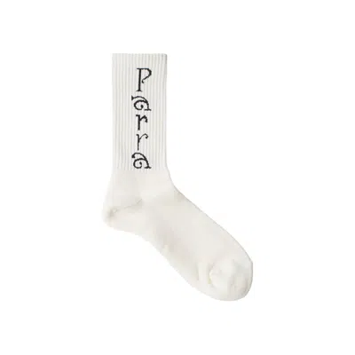 Pre-owned Parra Weird Trad Logo Crew Socks 'white' | Men's Size Onesize