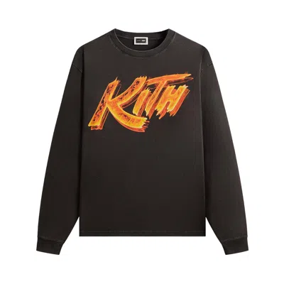 Pre-owned Kith X Capcom Street Fighter Flame Vintage Long-sleeve Tee 'black' | Men's Size M