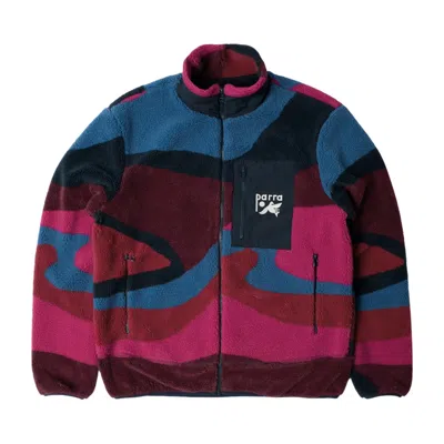 Pre-owned Parra Full Ftp Booster Polar Fleece Jacket 'red' | Men's Size Xxl