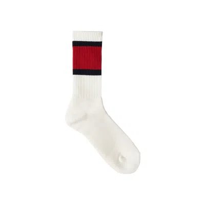 Pre-owned Parra Signature Striped Crew Socks 'red' | Men's Size Onesize