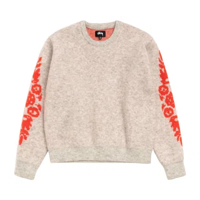 Pre-owned Stussy Mohair Flower Sweater 'grey Heather' | Men's Size Xl In Gray