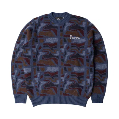 Pre-owned Parra Repeat Ftp Booster Knitted Pullover 'blue' | Men's Size M