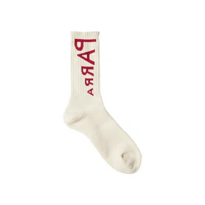 Pre-owned Parra Reversed Flag Logo Crew Socks 'off White' | Men's Size Onesize