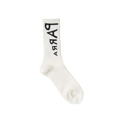 Pre-owned Parra Reversed Flag Logo Crew Socks 'white' | Men's Size Onesize