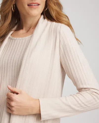 Chico's Cozy Cardigan Sweater Twinset In Neutral In Brown